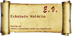 Eckstein Valéria névjegykártya
